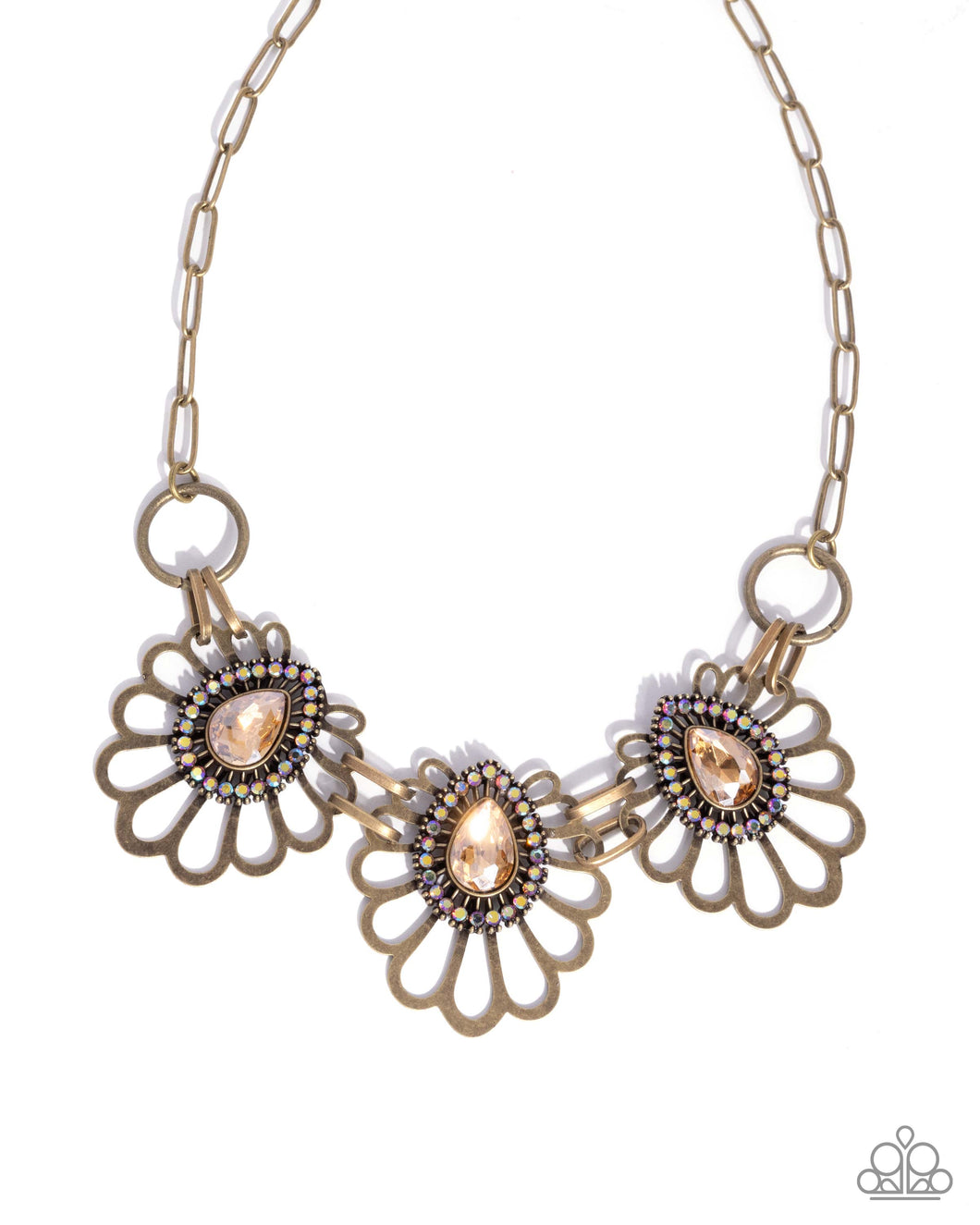 Paparazzi Teardrop Timeline - Brass Necklace