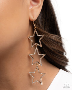 Paparazzi Star-Crossed Success - Gold Earrings
