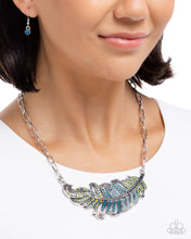 Load image into Gallery viewer, Paparazzi Fancy Feather - Blue Necklace
