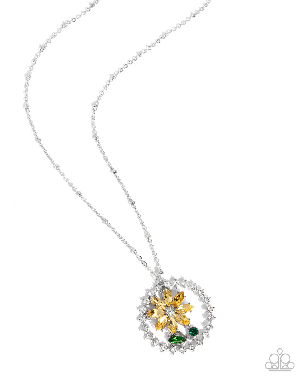 Paparazzi Framing Florals - Yellow Necklace