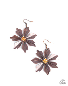 Paparazzi Floral Fascination - Copper Earrings