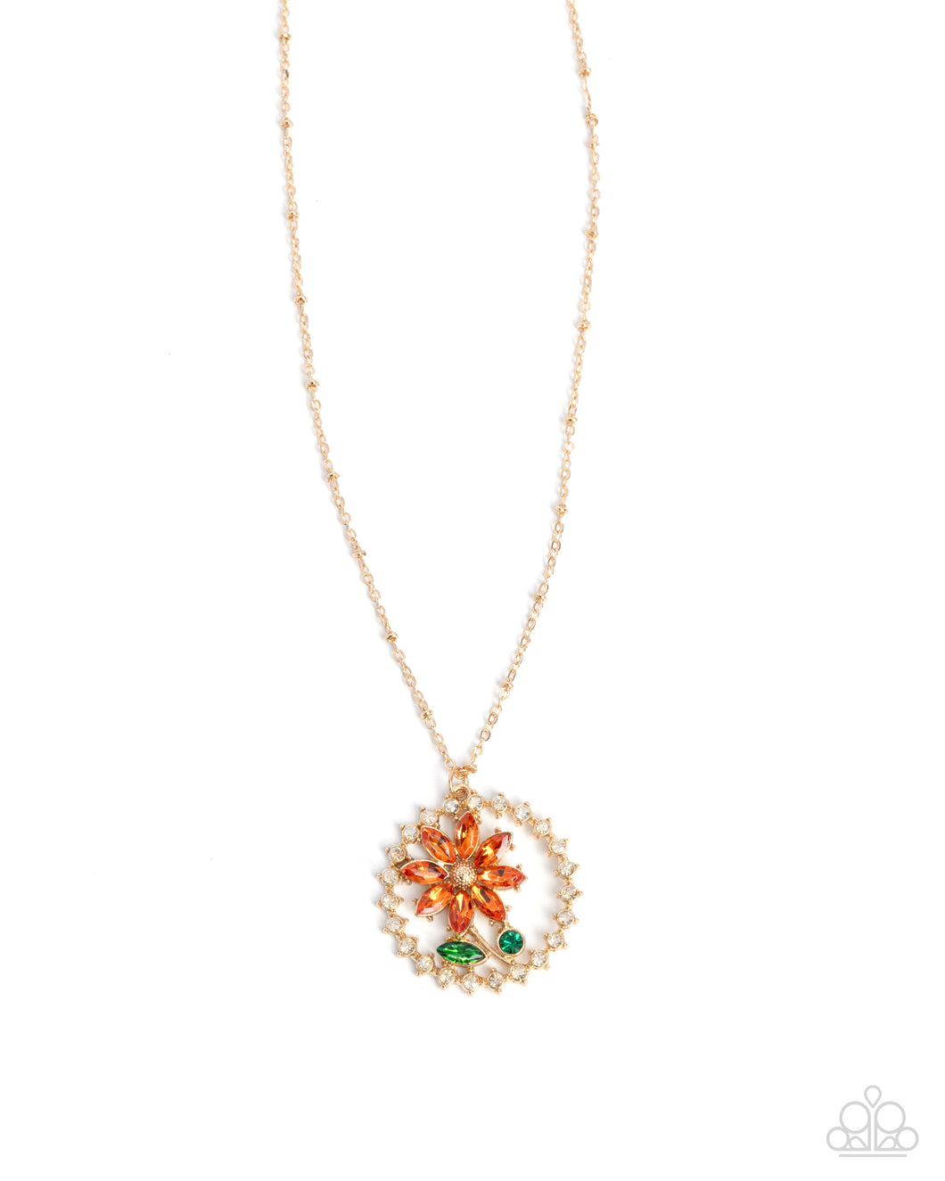 Paparazzi Framing Florals - Orange Necklace