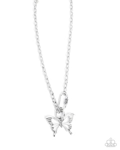 Paparazzi Fluttering Fuel - Silver Necklace