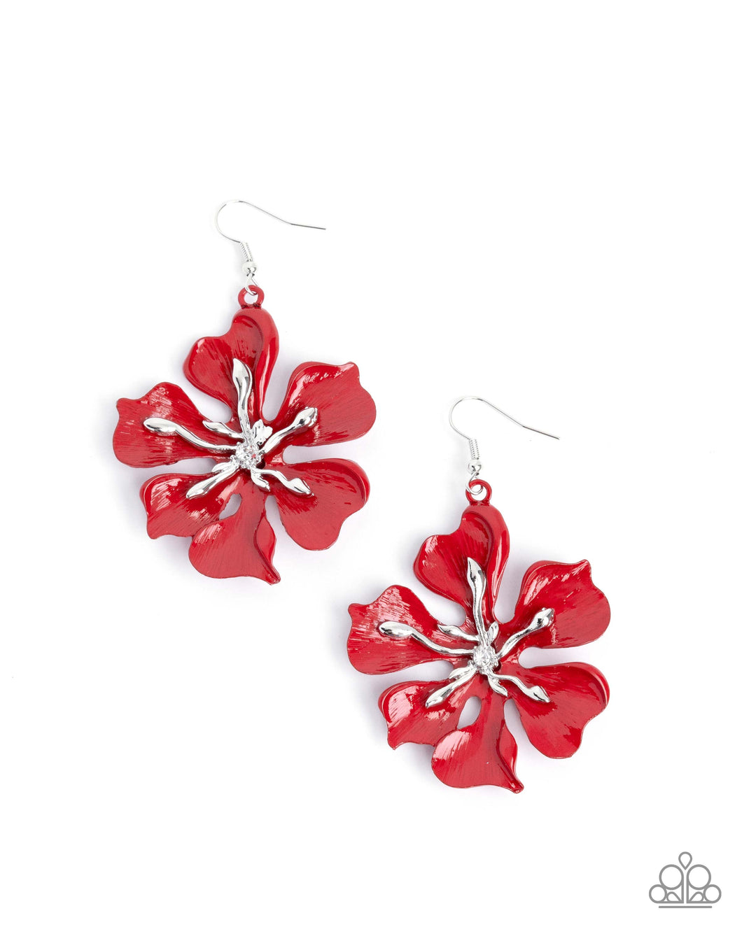 Paparazzi Floral Faction - Red Earrings