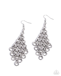Paparazzi Decisive Delivery - Silver Earrings