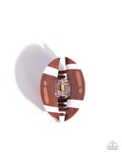 Load image into Gallery viewer, Paparazzi Touchdown Tale - Brown Hair Accessory
