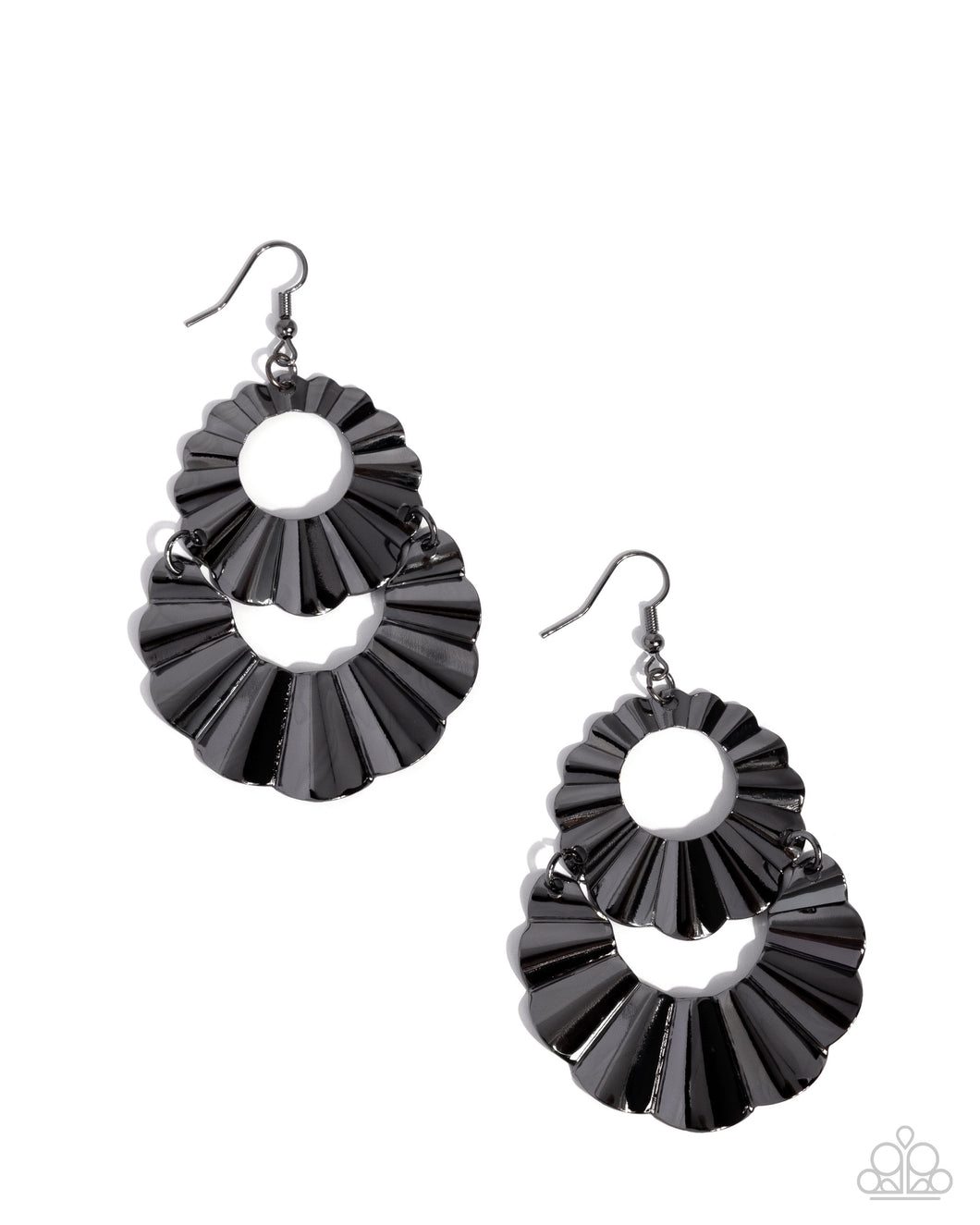 Paparazzi Crimped Consistency - Black Earrings