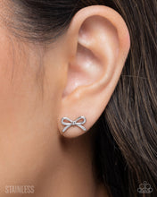 Load image into Gallery viewer, Paparazzi BOW The Line - Silver Earrings
