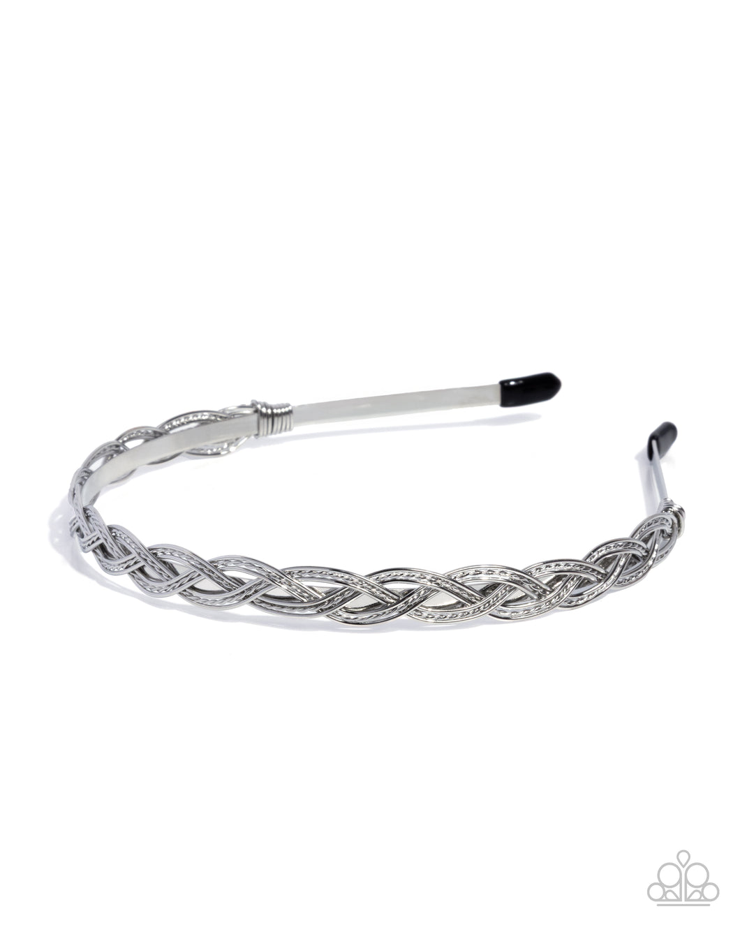 Paparazzi Braided Boarding School - Silver Hair Accessory
