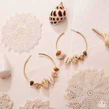 Load image into Gallery viewer, Paparazzi Seashell Sonnet - Gold Earrings
