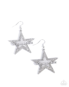 Paparazzi Touchdown Tribute - White Earrings