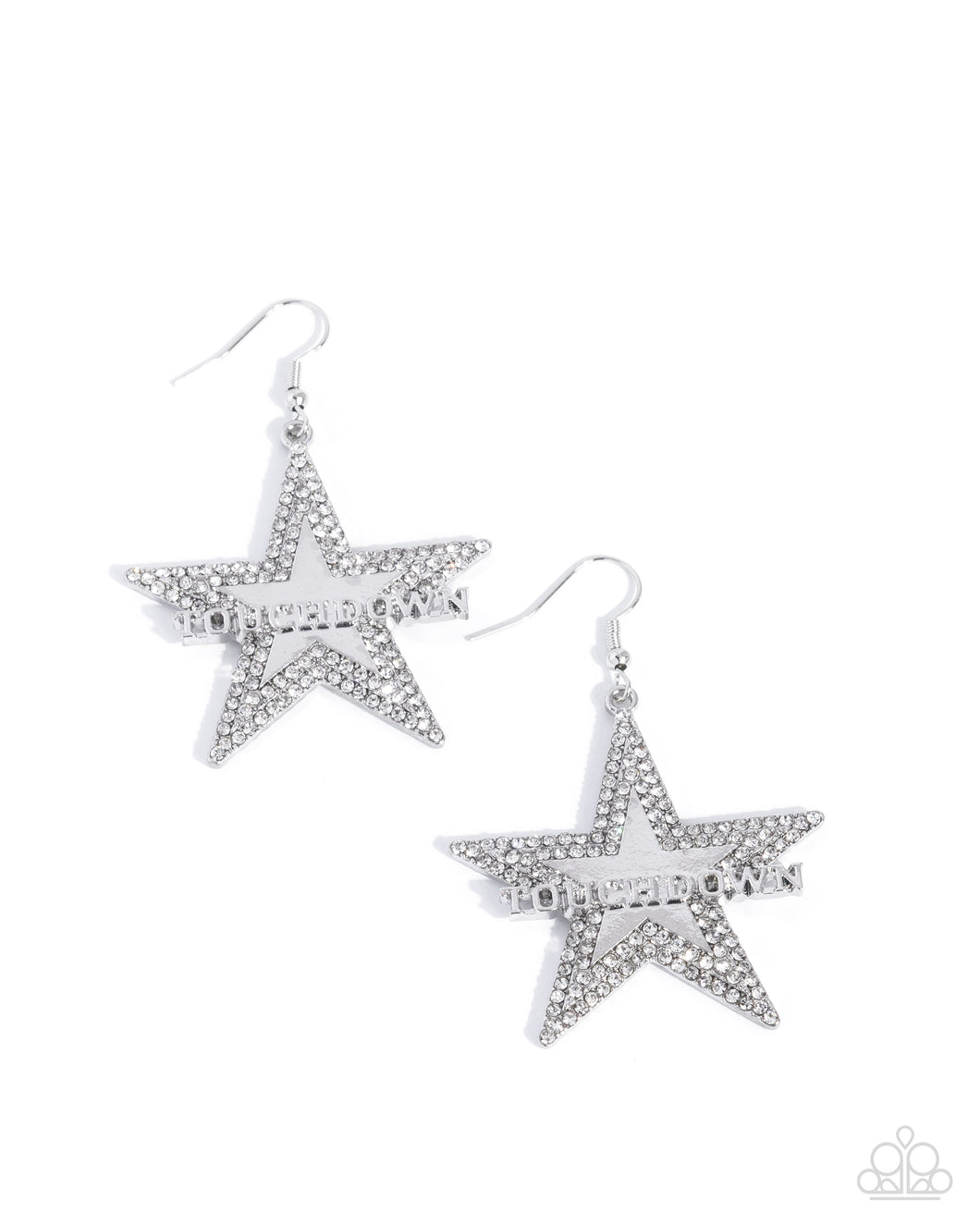 Paparazzi Touchdown Tribute - White Earrings