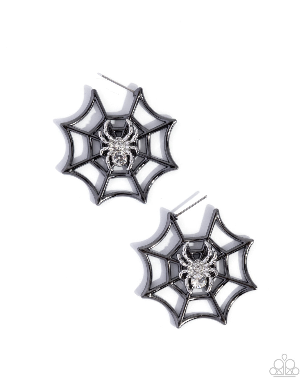 Paparazzi Spiderweb Showcase - Black Earrings