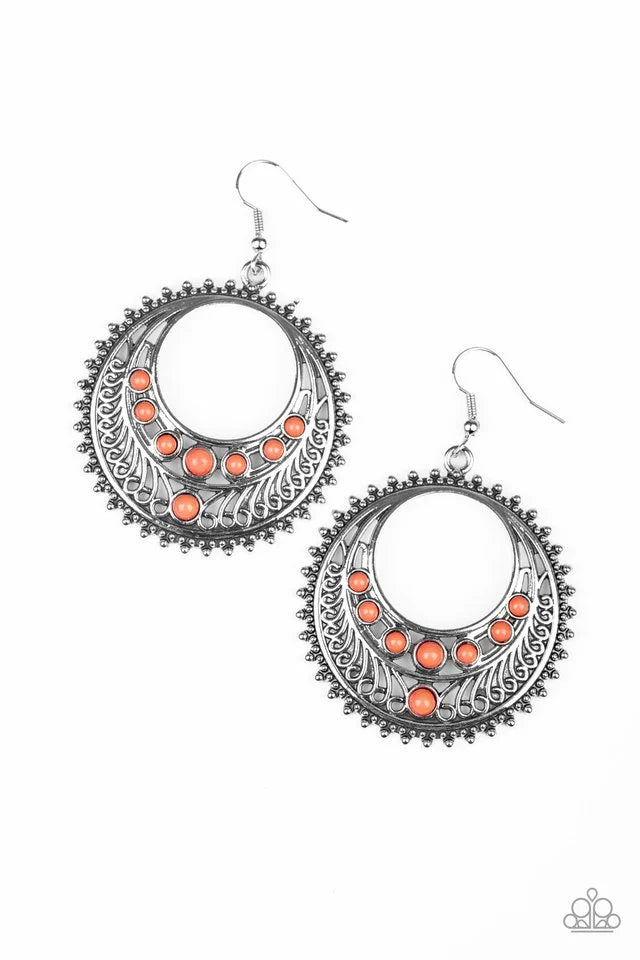 Paparazzi Boho Bliss - Orange Earrings