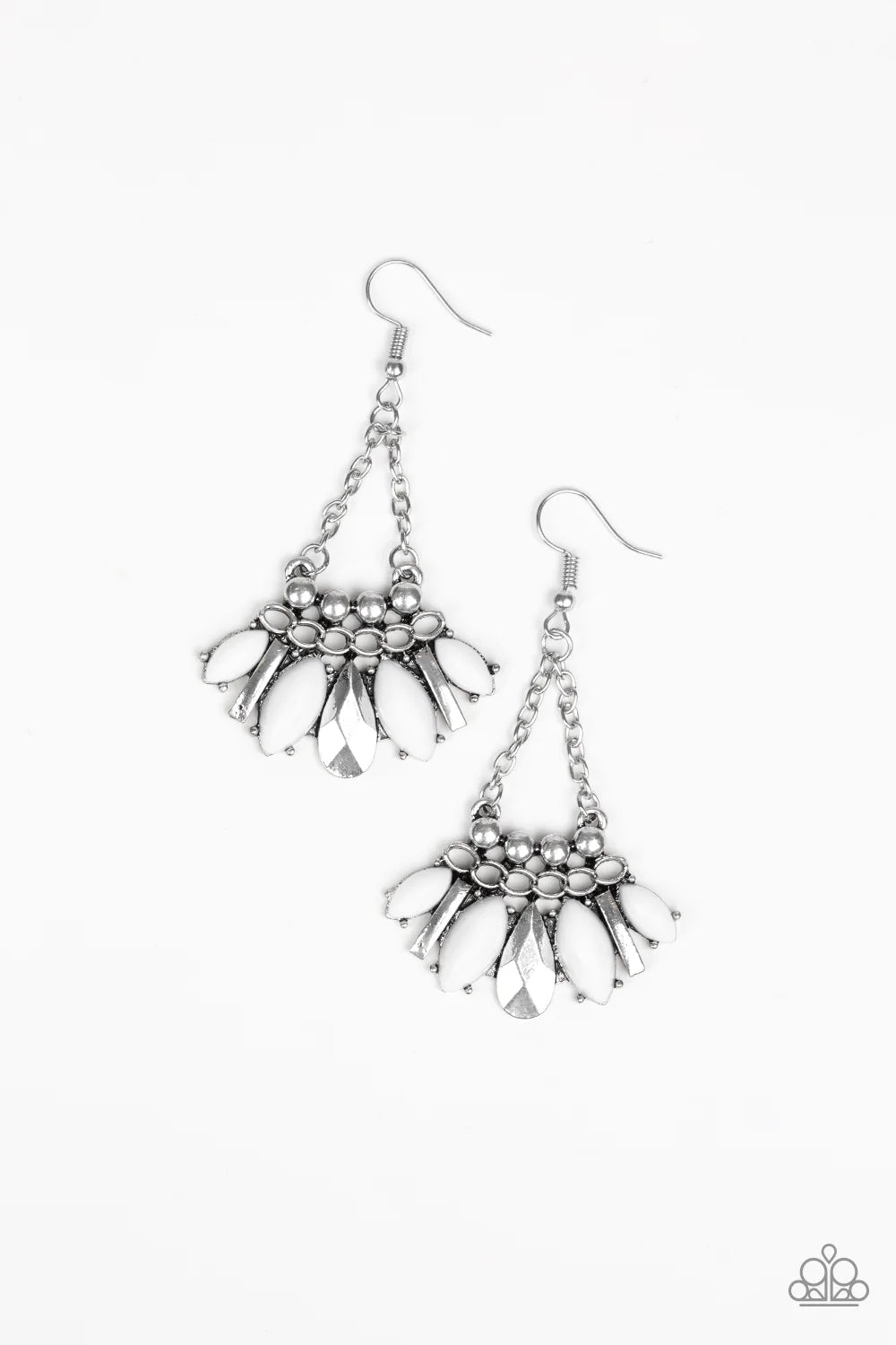 Paparazzi Terra Tribe - White Earrings
