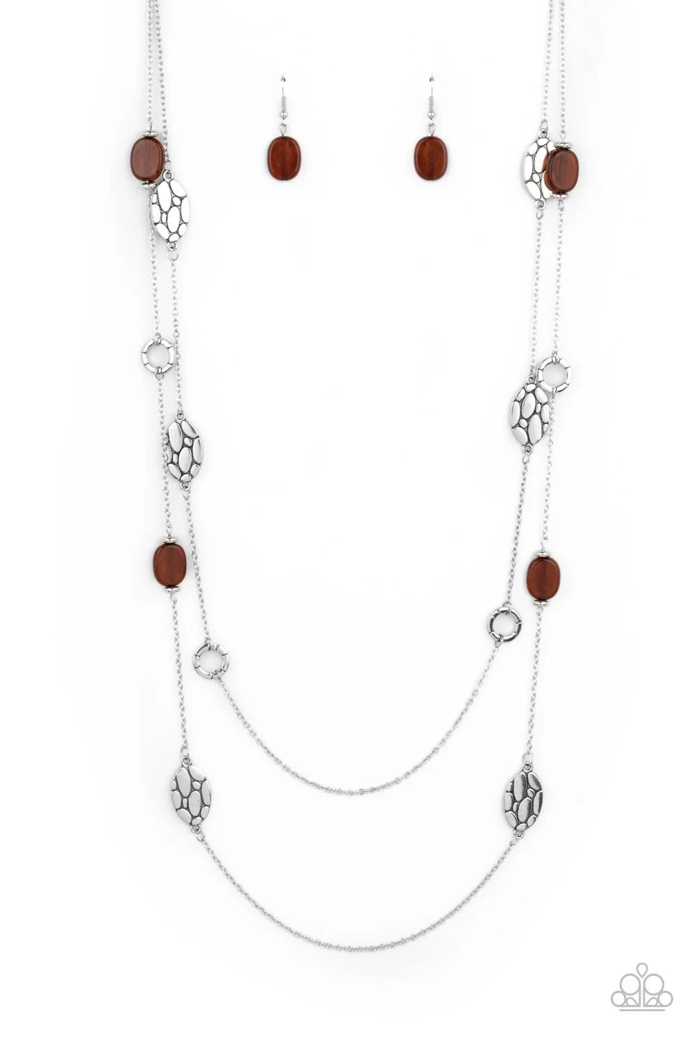 Paparazzi Cobble Creeks - Brown Necklace