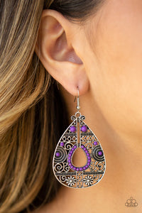 Paparazzi Malibu Gardens - Purple Earrings