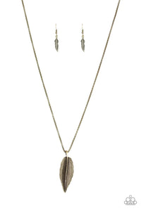 Paparazzi Feather Forager - Brass Necklace