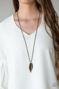 Paparazzi Feather Forager - Brass Necklace