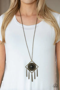 Paparazzi Sandstone Solstice - Brass Necklace