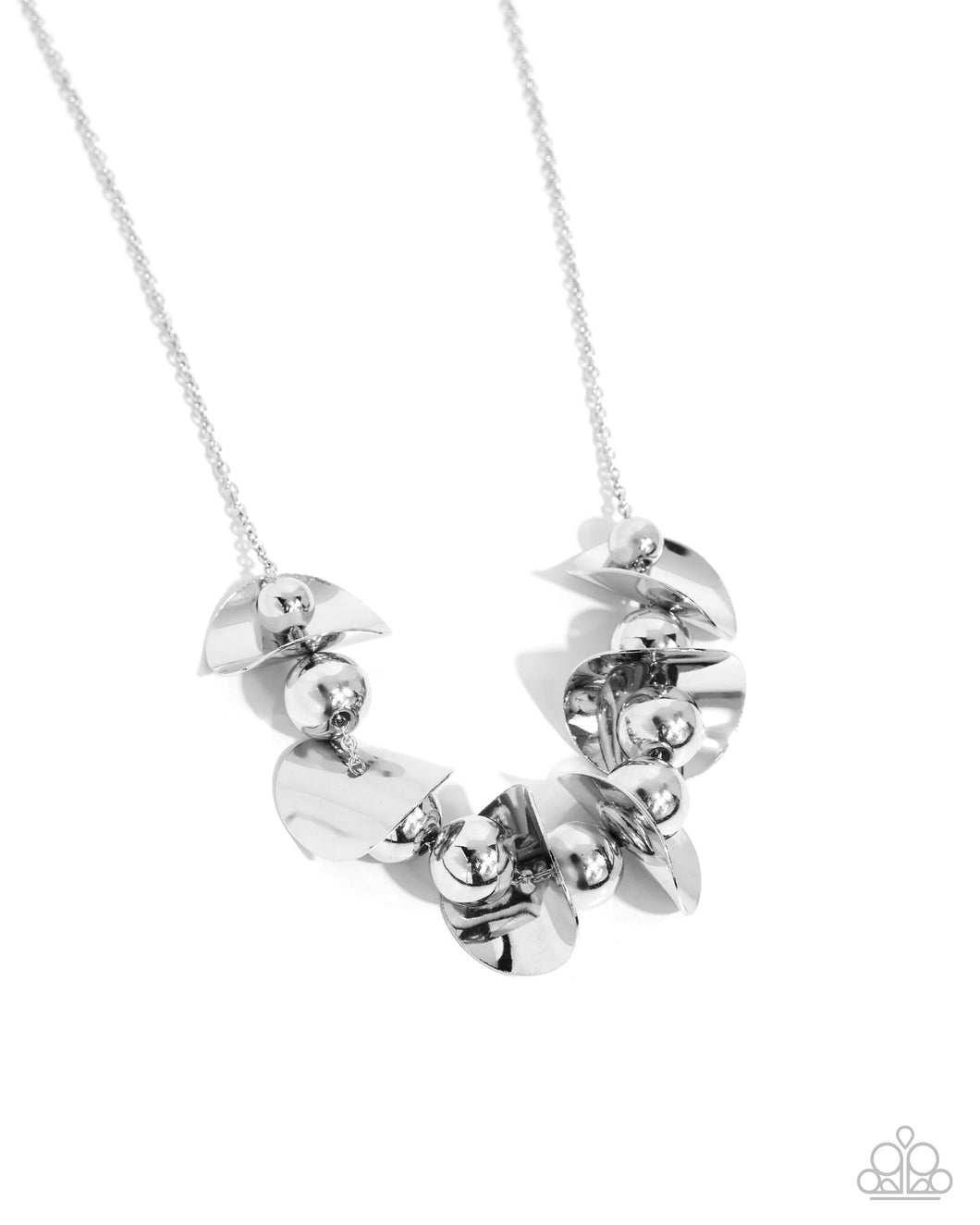 Paparazzi First Come First CURVE - Silver Necklace