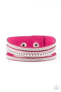 Paparazzi Rollin In Rhinestones - Pink Bracelet