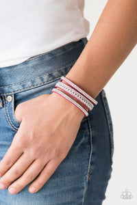 Paparazzi Rollin In Rhinestones - Pink Bracelet