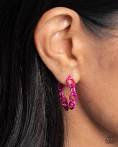 Paparazzi Colorful Cameo - Pink Earrings