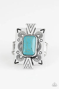 Paparazzi Stone Cold Couture - Blue Ring