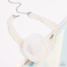 Load image into Gallery viewer, Paparazzi Radiant Rosette - White Necklace
