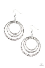 Load image into Gallery viewer, Paparazzi Metallic Ruffle - Silver Earrings
