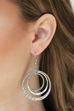 Load image into Gallery viewer, Paparazzi Metallic Ruffle - Silver Earrings
