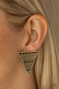 Paparazzi Terra Tricolor - Brass Earrings