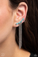 Load image into Gallery viewer, Paparazzi Fault Line Fringe - Blue Earrings
