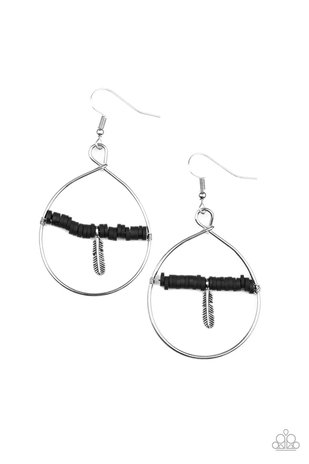 Paparazzi Free Bird Freedom - Black Earrings