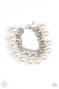 Paparazzi Word On Wall Street - White Bracelet