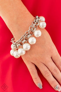 Paparazzi Word On Wall Street - White Bracelet