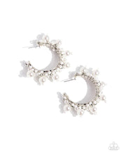 Load image into Gallery viewer, Paparazzi Elite Expense - White Earrings
