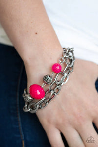 Paparazzi Mega Malibu - Pink Bracelet