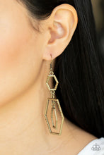 Load image into Gallery viewer, Paparazzi Geometric Maven - Brass Earrings
