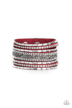 Load image into Gallery viewer, Paparazzi Rhinestone Rumble - Red Bracelet
