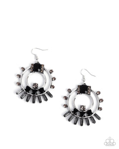 Paparazzi Concentric Conversation - Black Earrings