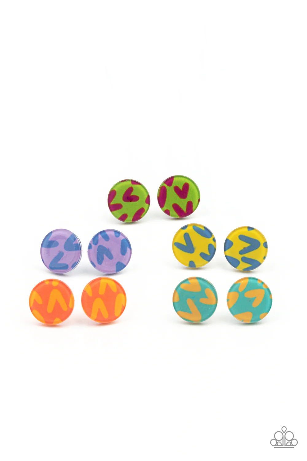 Paparazzi Graffiti Hearts Post Starlet Shimmer Earrings