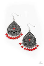 Load image into Gallery viewer, Paparazzi Blossoming Teardrops - Red Earrings
