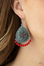 Load image into Gallery viewer, Paparazzi Blossoming Teardrops - Red Earrings
