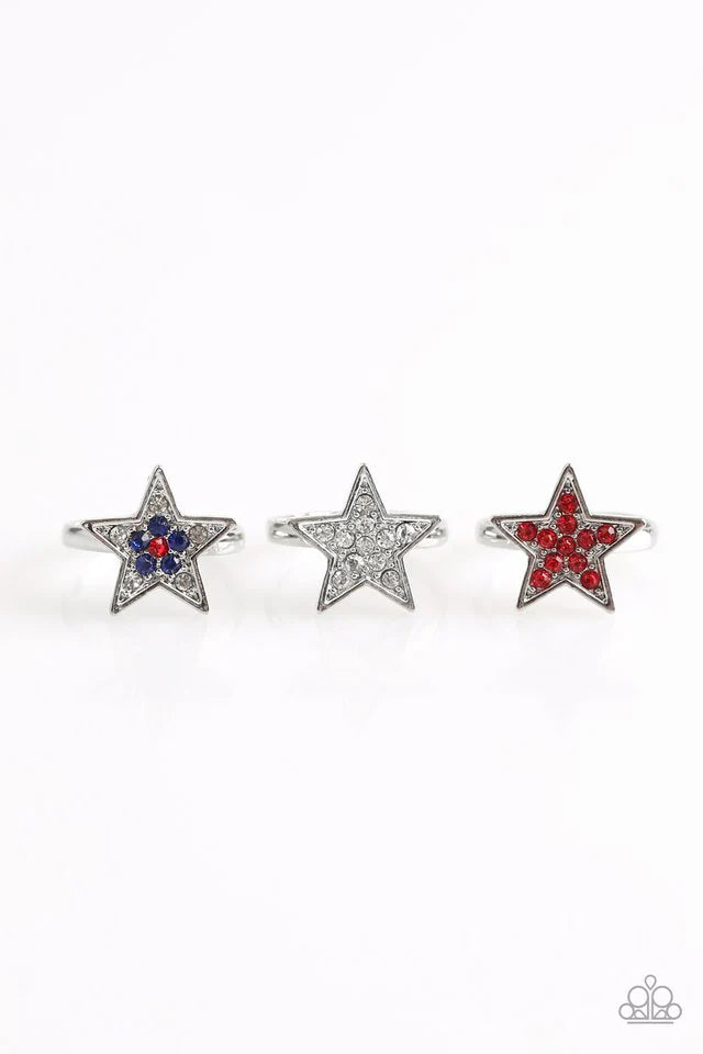 Paparazzi Patriotic Star Starlet Shimmer Rings