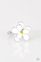 Load image into Gallery viewer, Paparazzi White Rhinestone Flower Starlet Shimmer Rings
