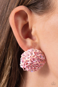 Paparazzi Corsage Character - Pink Earrings