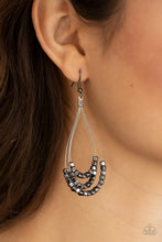 Load image into Gallery viewer, Paparazzi Off The Blocks Shimmer - Black Earrings
