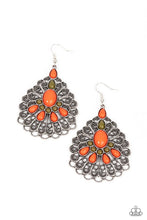 Load image into Gallery viewer, Paparazzi Peacock Prance - Orange Earrings
